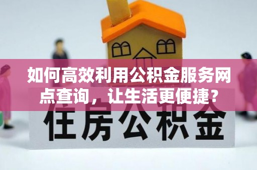岱岳如何高效利用公积金服务网点查询，让生活更便捷？