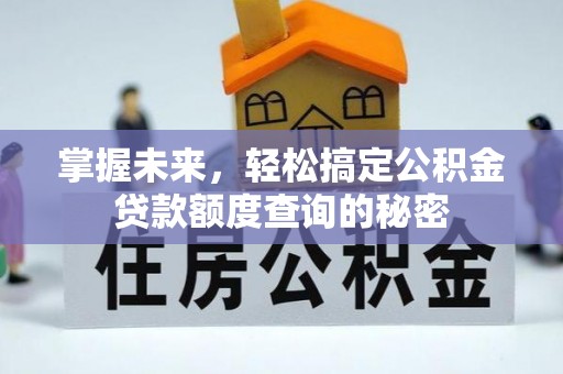 岱岳掌握未来，轻松搞定公积金贷款额度查询的秘密